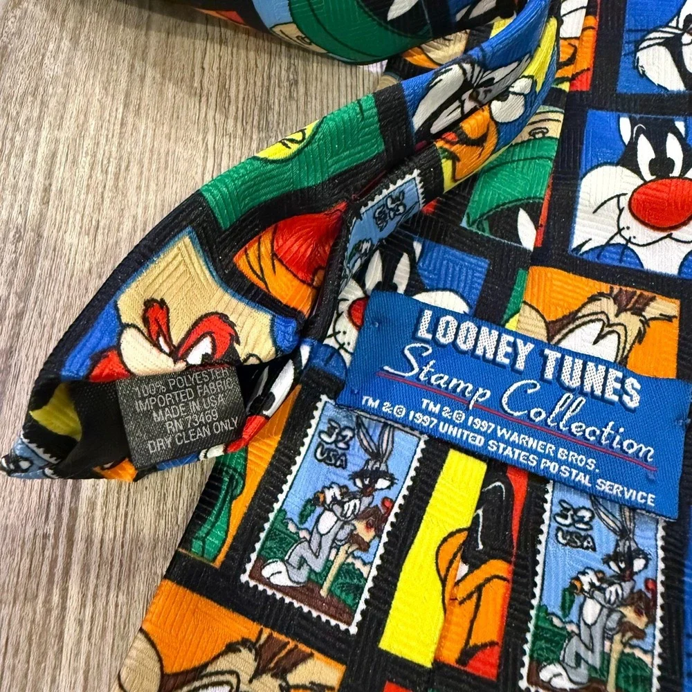 Looney Tunes Vintage 90's Stamp Collection Characters‎ Tie